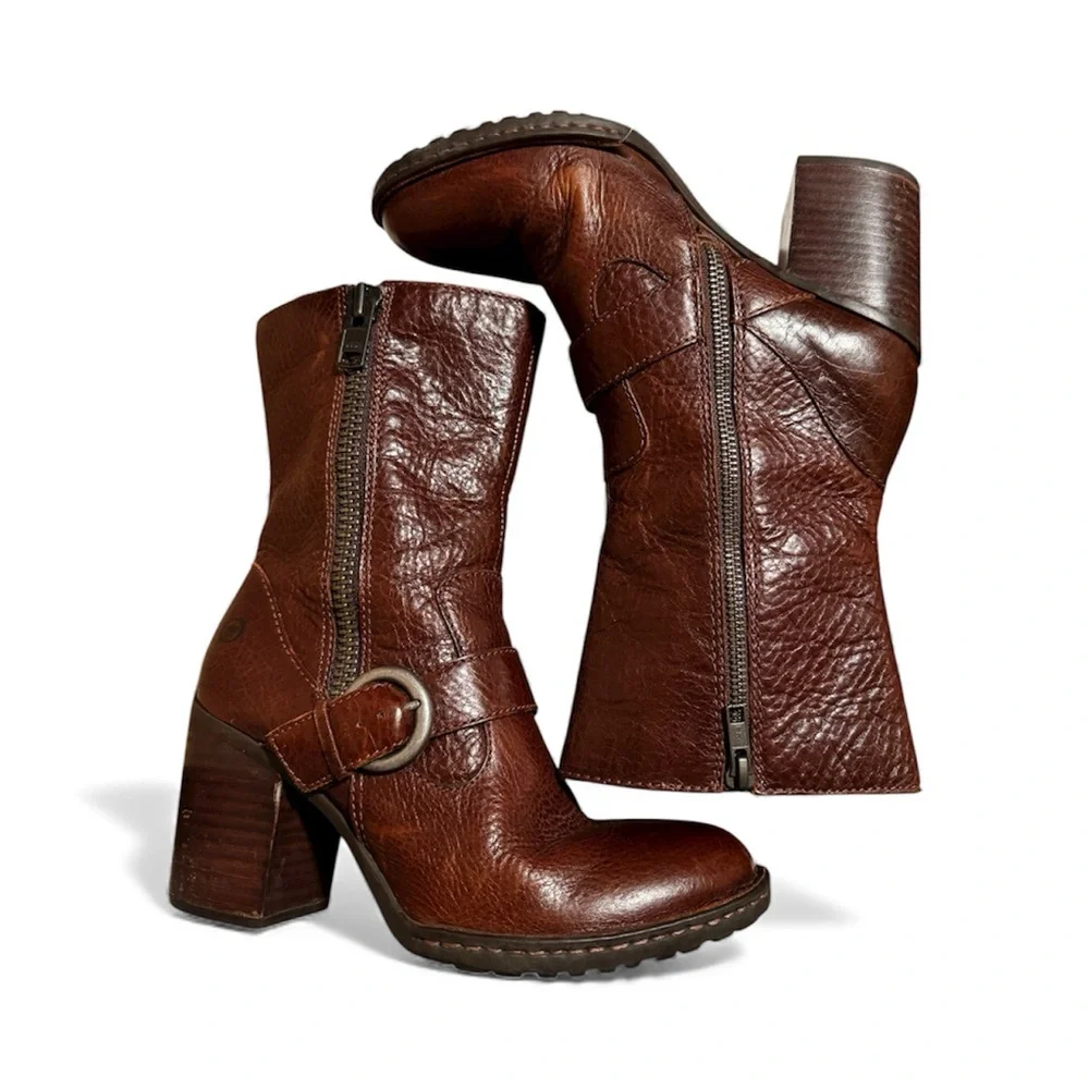 Born Women’s Camryn Leather Moto Boots - size 7 - Picture 7 of 9